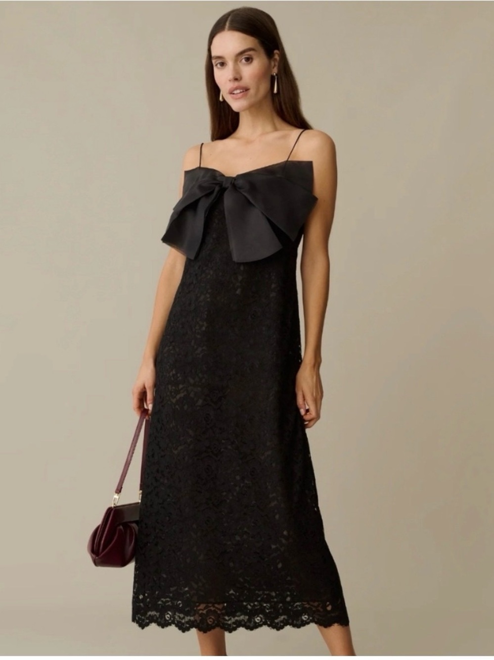 NWT O.P.T Black Lace Midi Dress with Ruffle Bodice SIZE 8